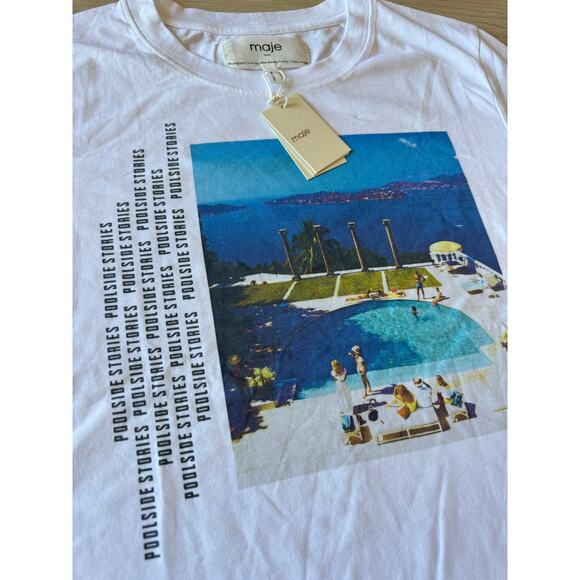 Maje x Slim Aarons Poolside Stories T-Shirt - Picture 5 of 6